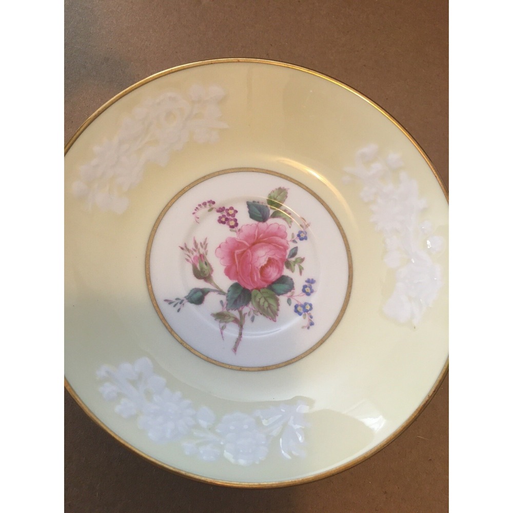 Vintage SPODE YELLOW MARITIME ROSE   saucer RARE